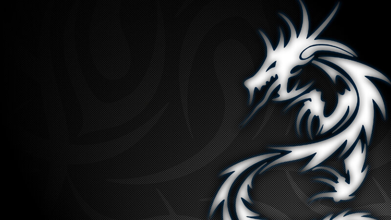 White Dragon Silhouette — Black, Dark