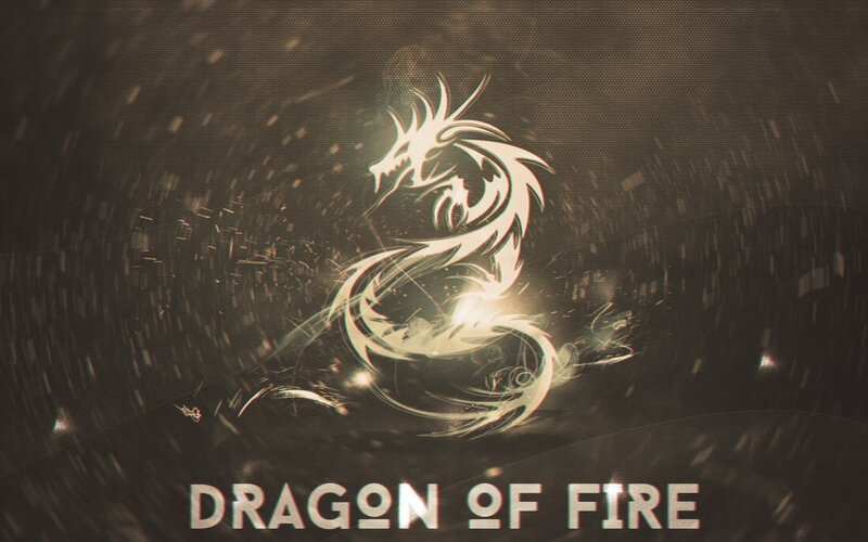 White Dragon Silhouette — Black, Dramatic, Digital Art, Fire