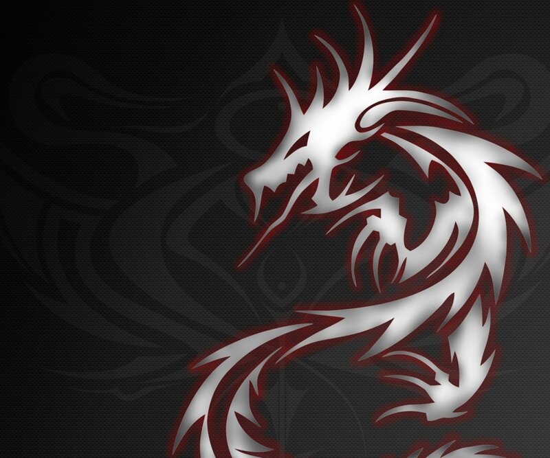 White Dragon Silhouette — Black, Dramatic