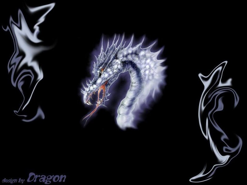 White dragon with glowing aura