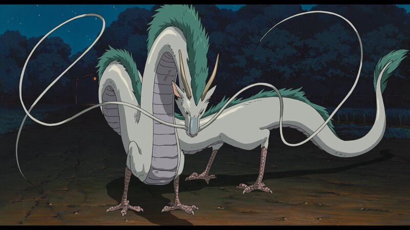 White Dragon with Green Mane — Dramatic