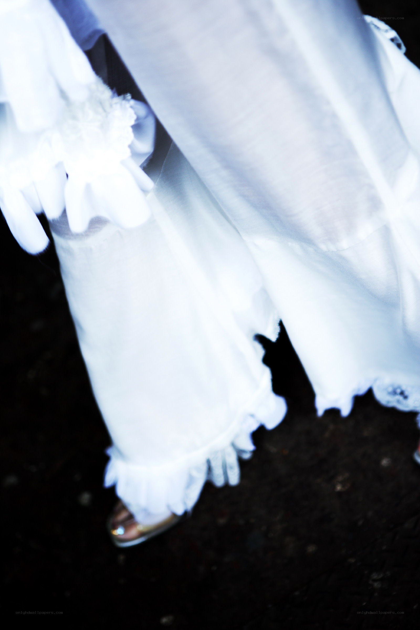 white dress with ruffles