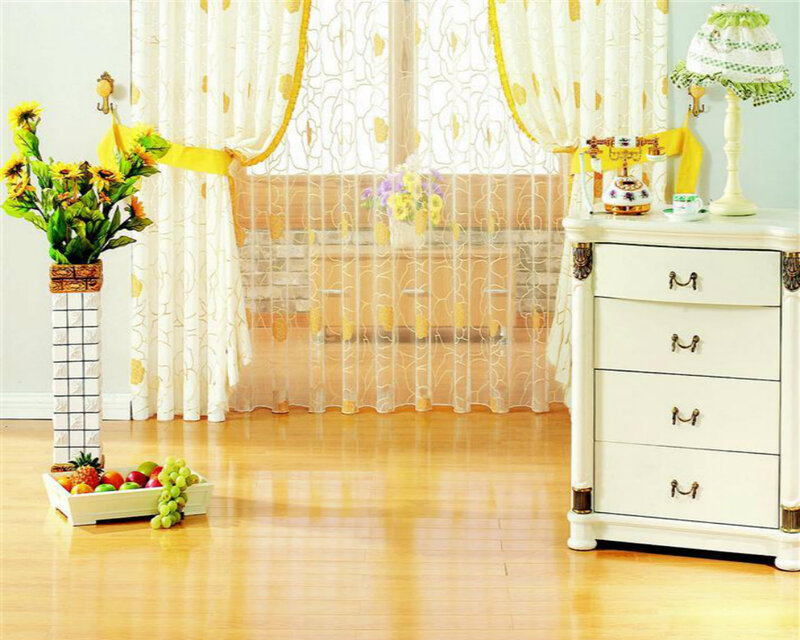 White Dresser with Curtains