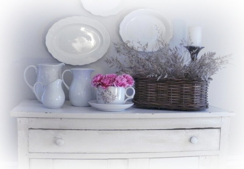 White Dresser with Decor