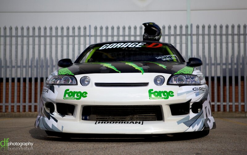 White Drift Car — Dramatic, Afternoon, Photograph, Helmet