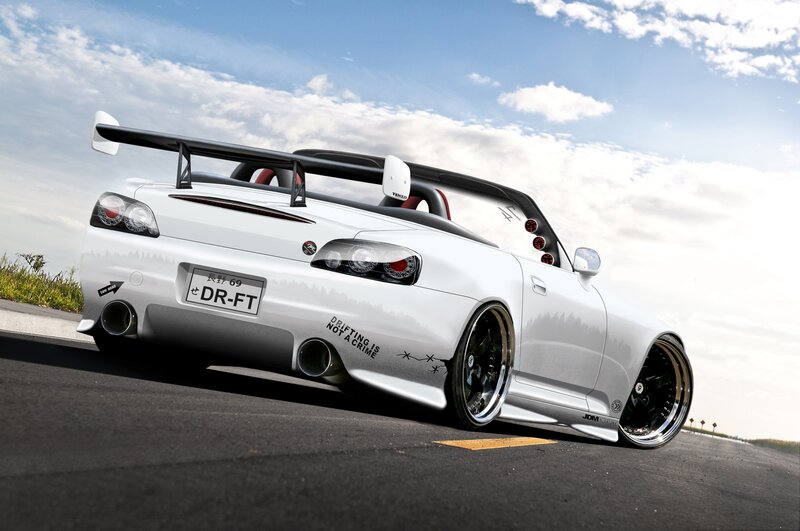 White Drift Car — Dramatic, Afternoon, Photograph