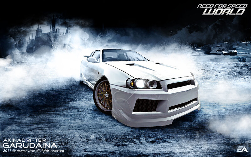 White Drift Car — Dramatic