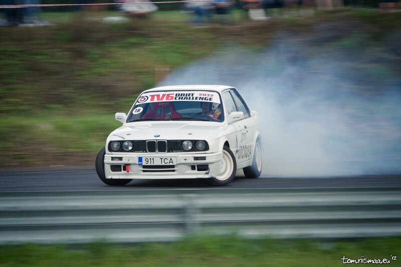 White Drift Car — Dynamic, Photograph