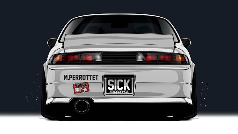 White Drift Car — Gray
