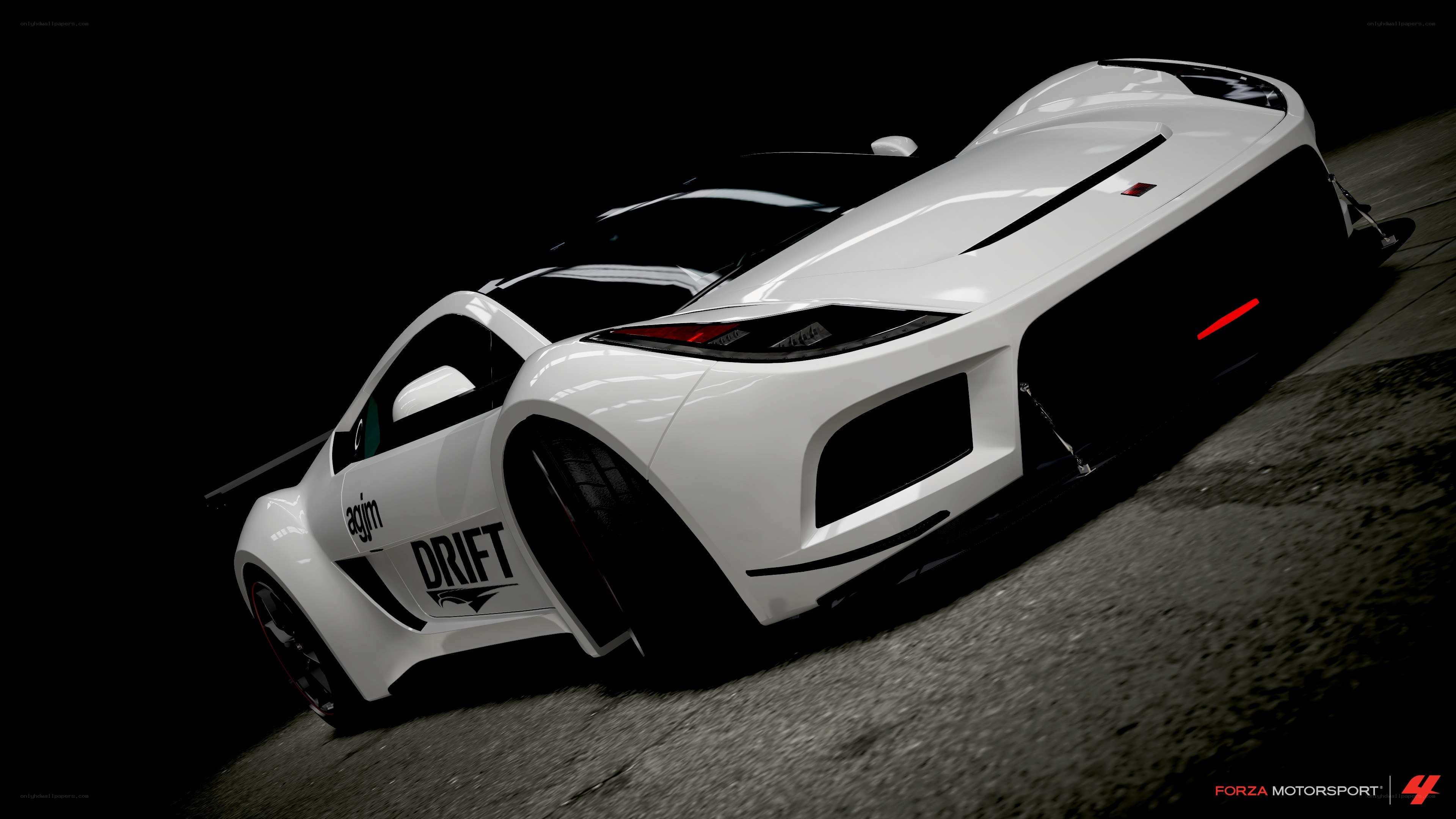 white drift car on track