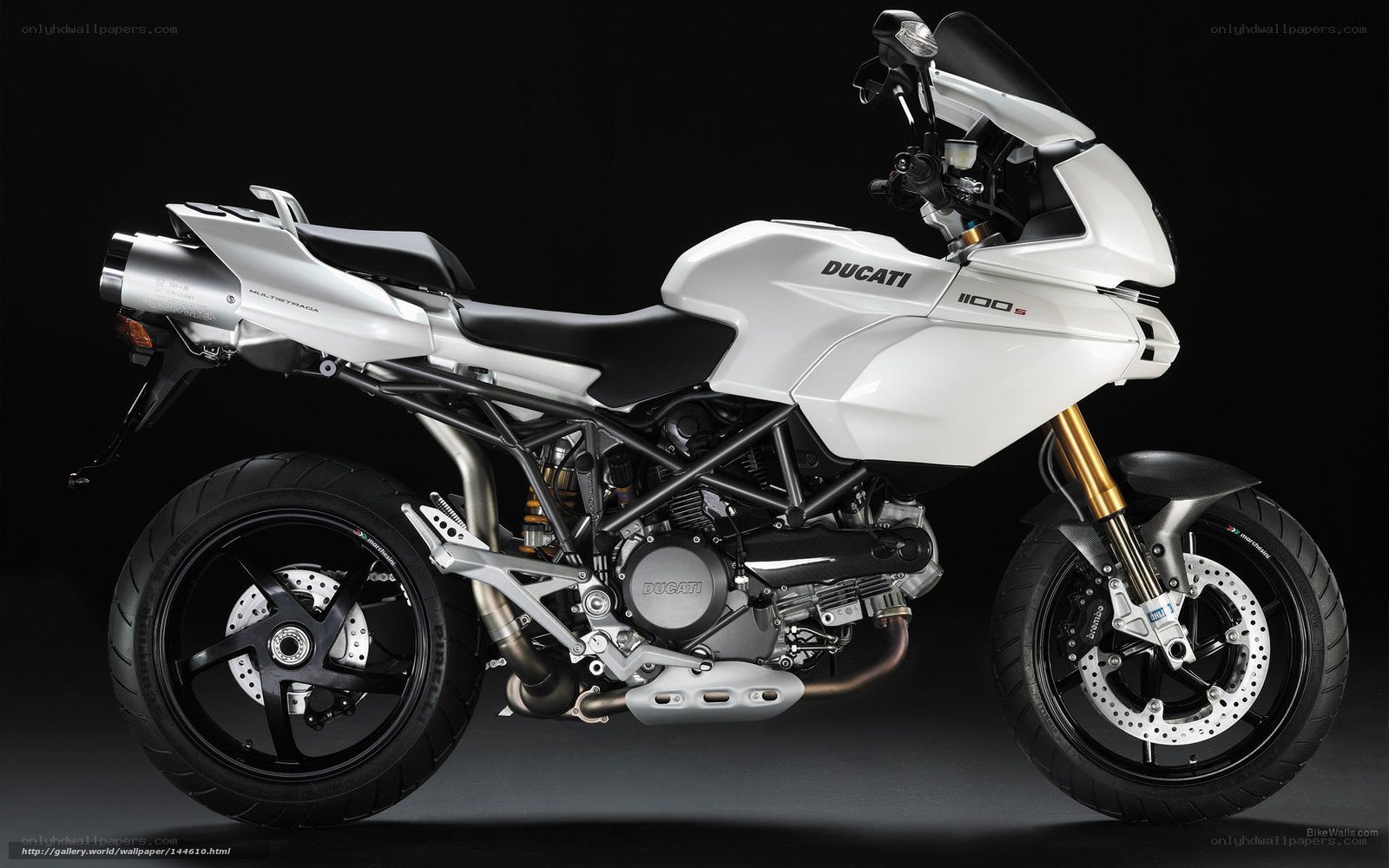 White Ducati 1100s motorcycle