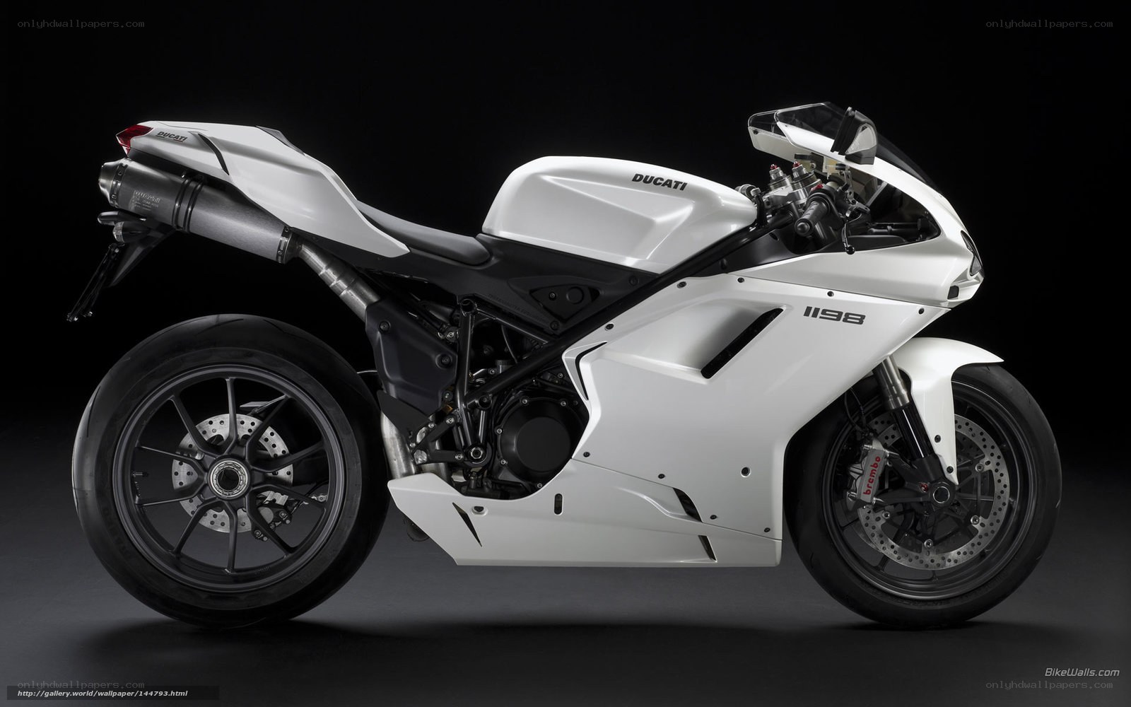 White Ducati 1198 motorcycle