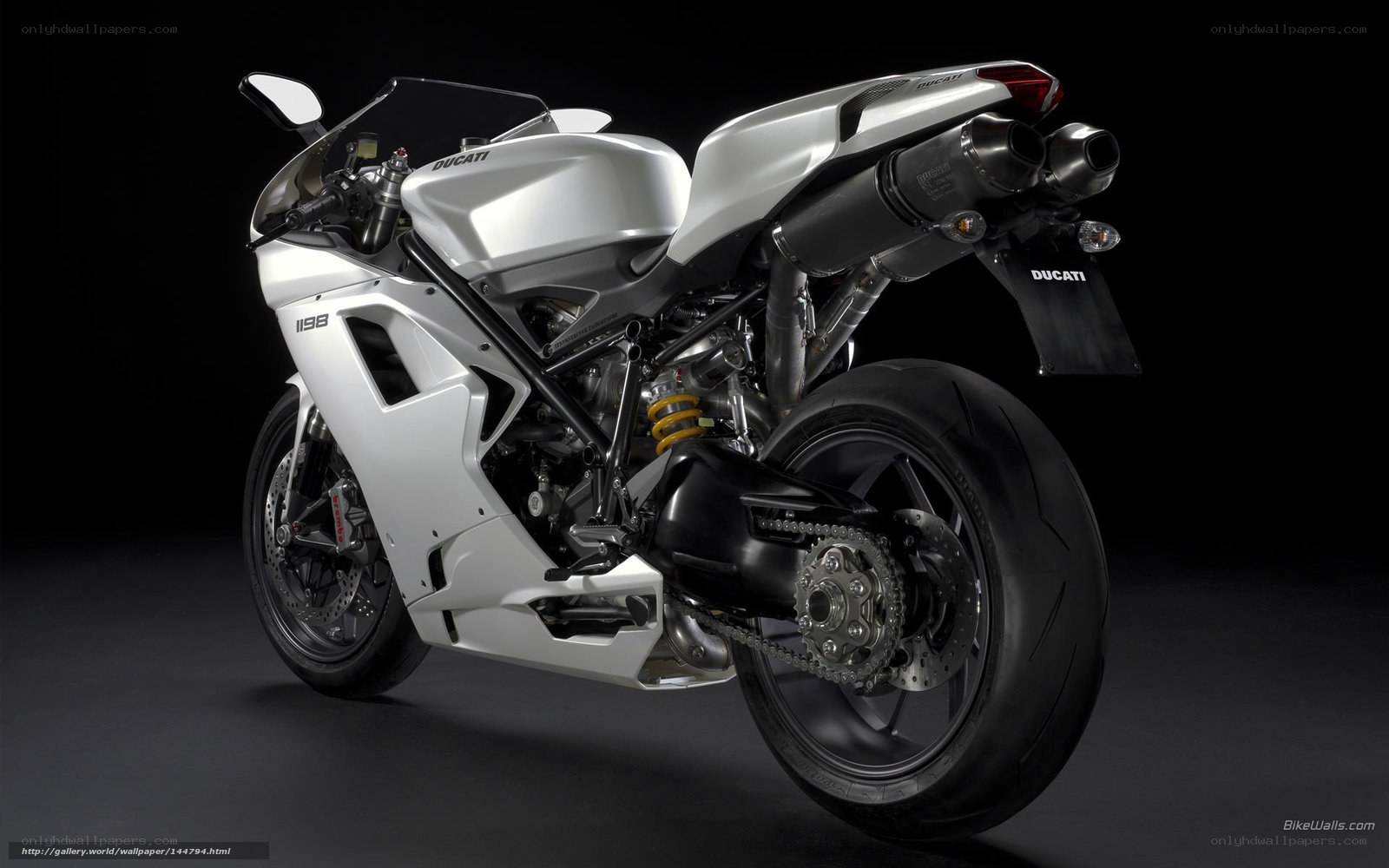 White Ducati 1198 motorcycle