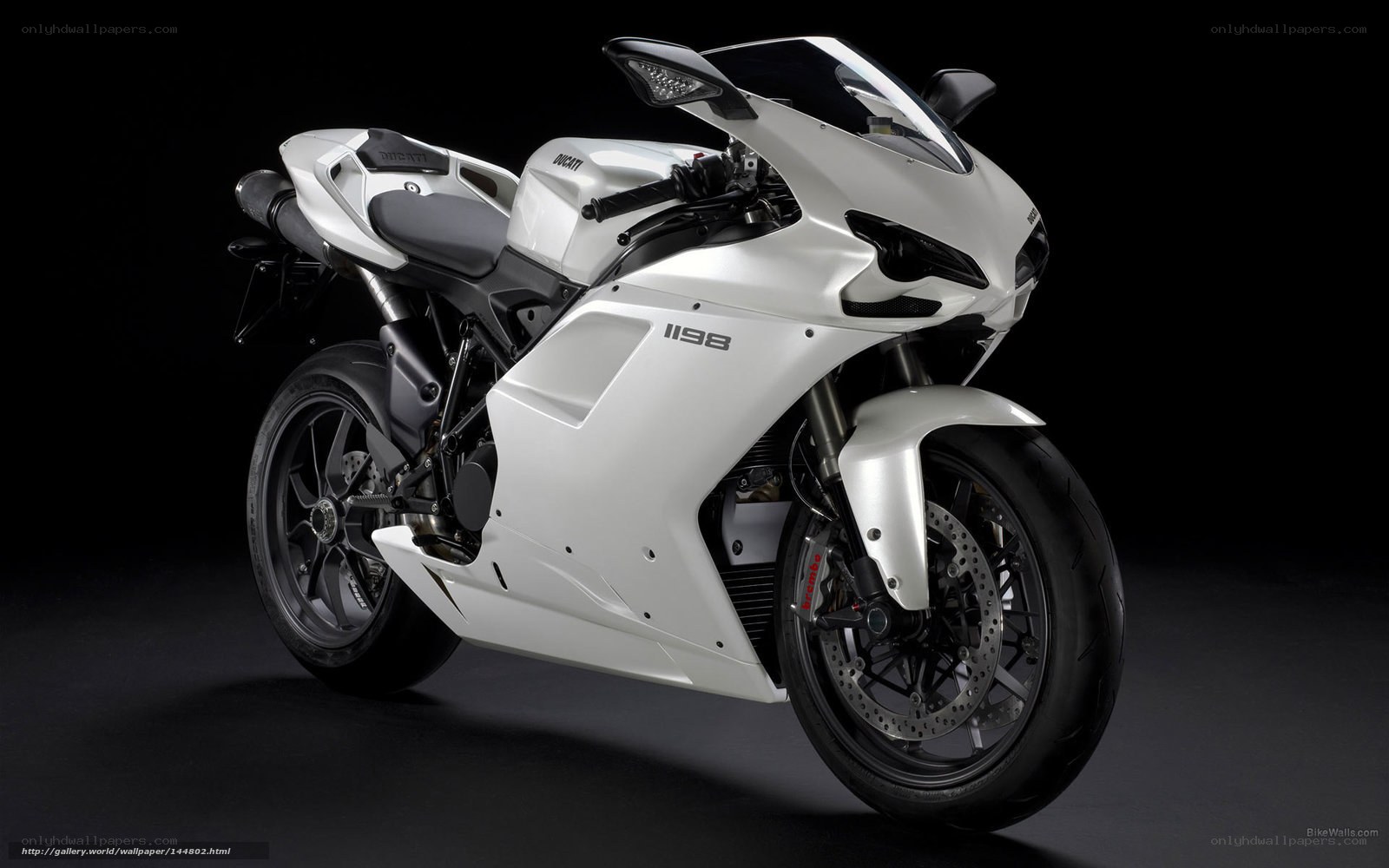 White Ducati 1198 motorcycle