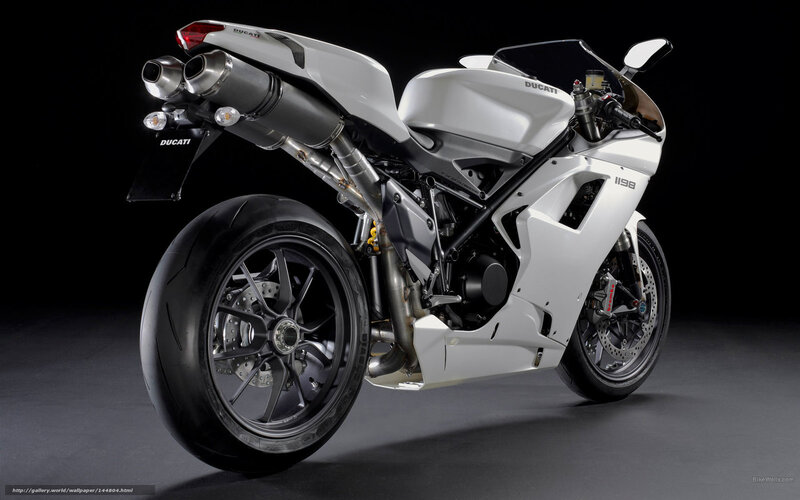 White Ducati 1198 motorcycle
