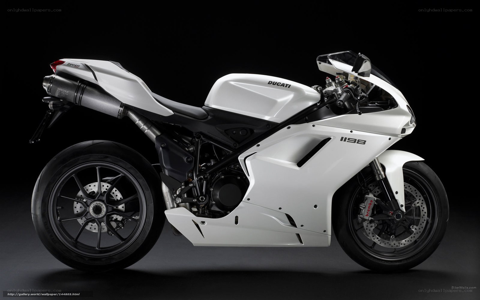 White Ducati 1198 motorcycle