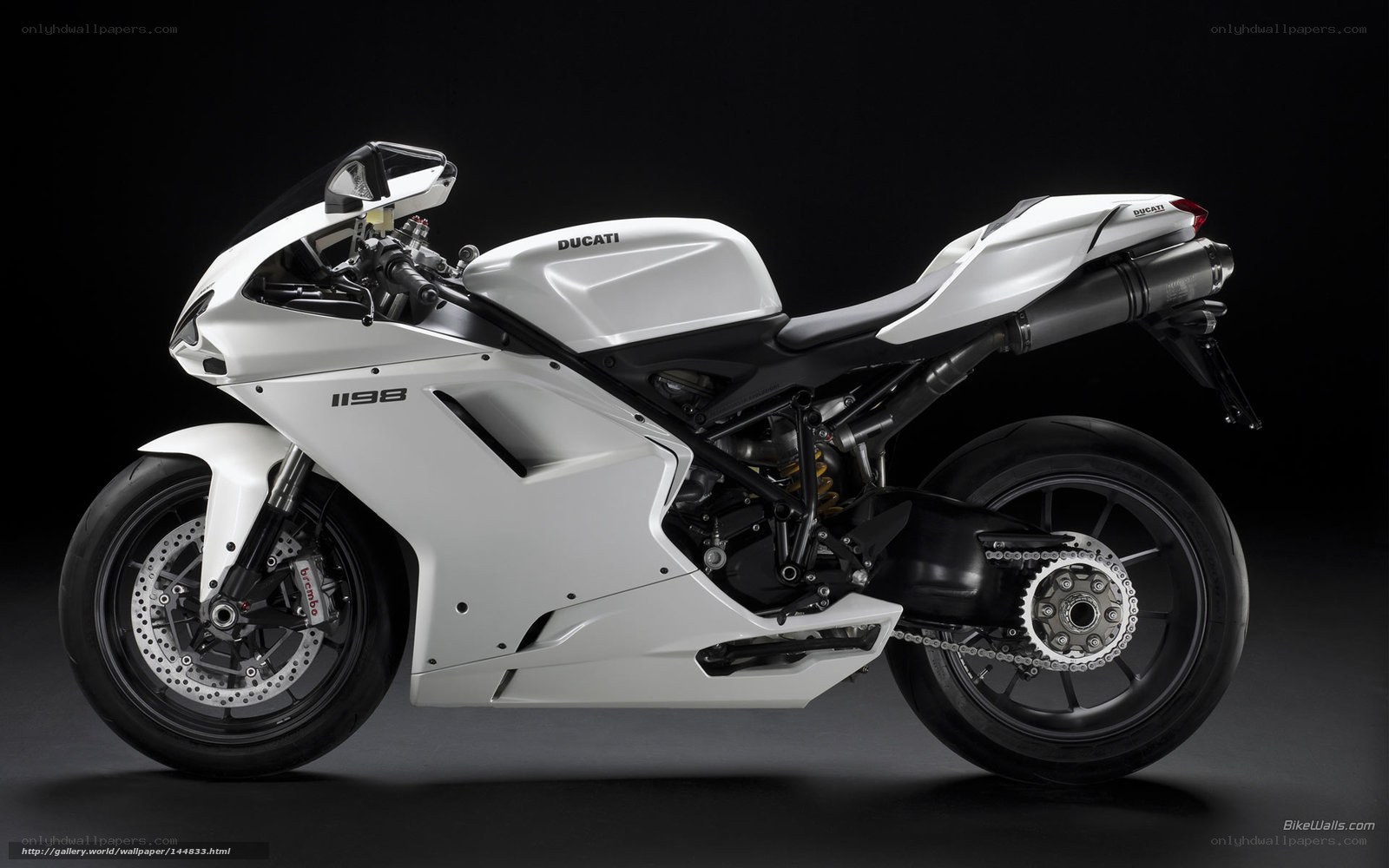White Ducati 1198 motorcycle