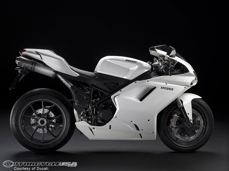 White Ducati 1198 motorcycle
