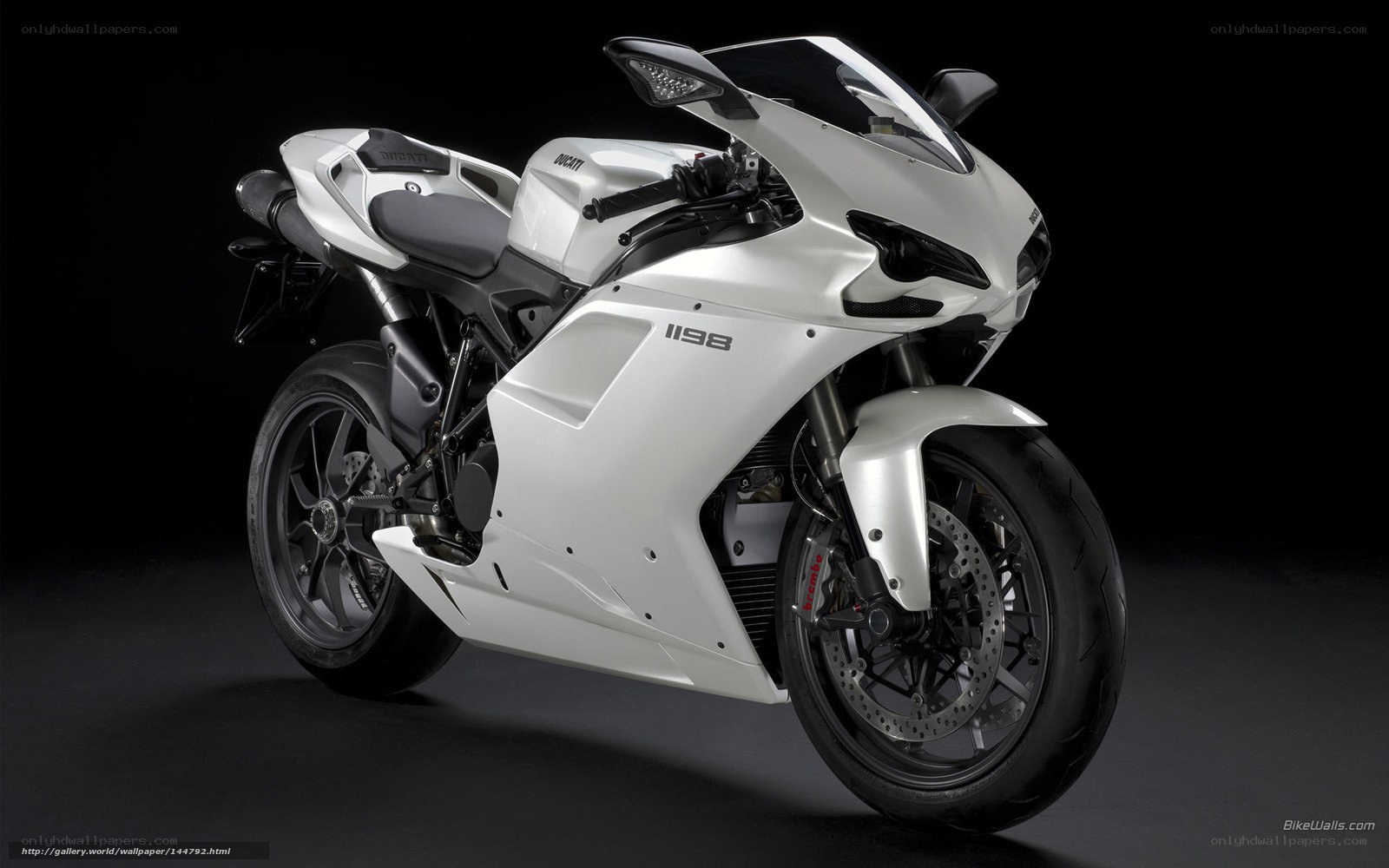 White Ducati 1198 motorcycle
