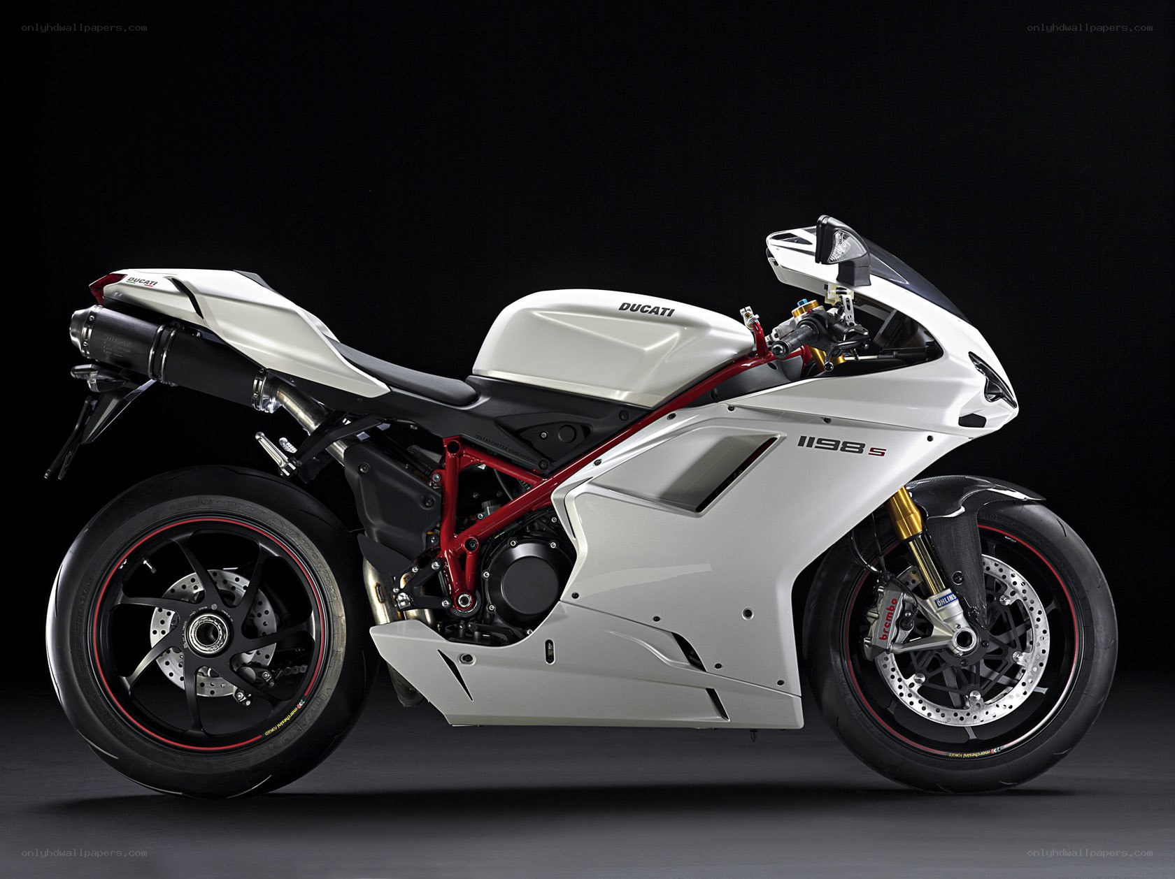White Ducati 1198 S motorcycle
