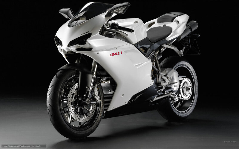 White Ducati 848 motorcycle