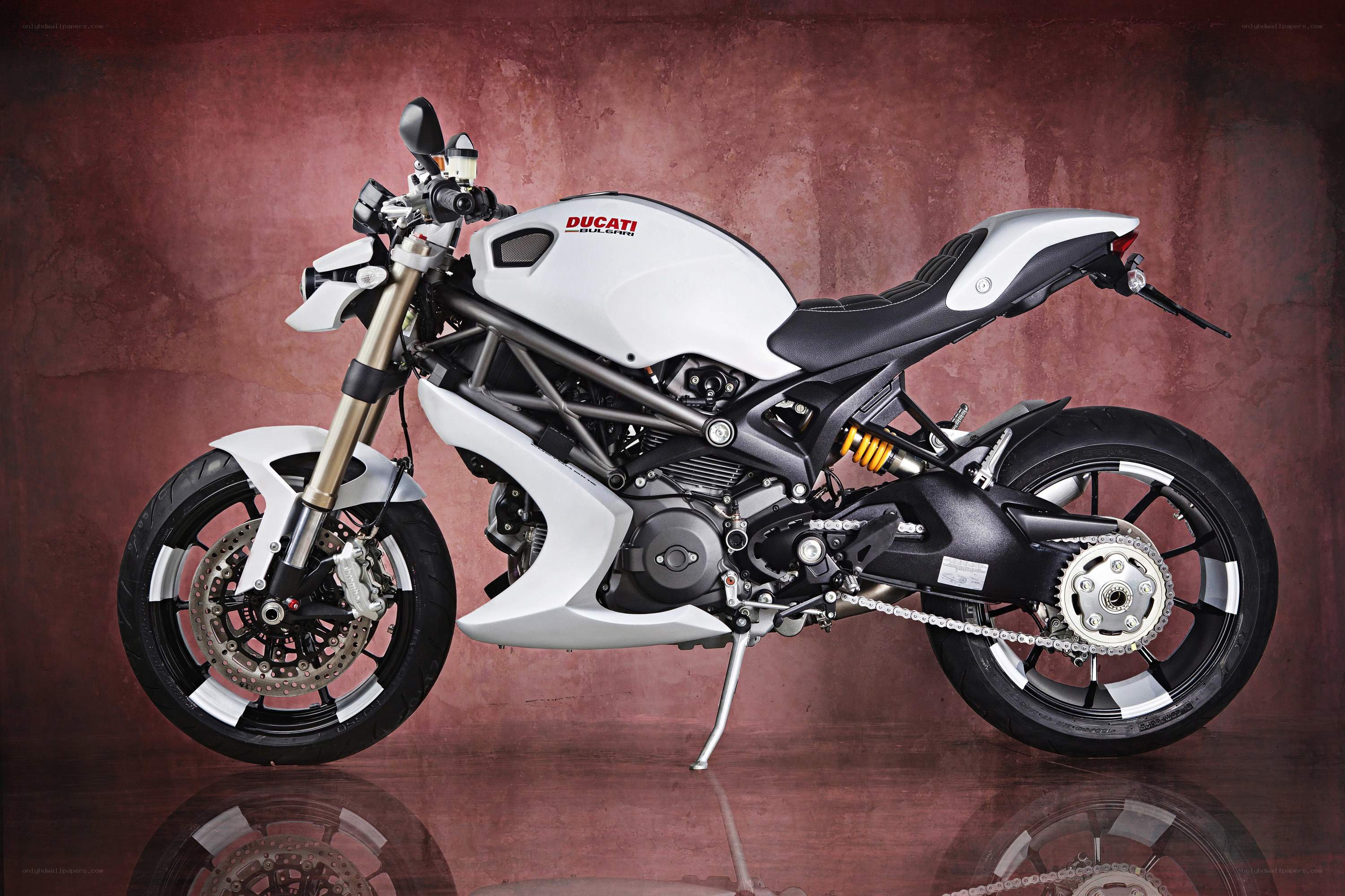 White Ducati motorcycle