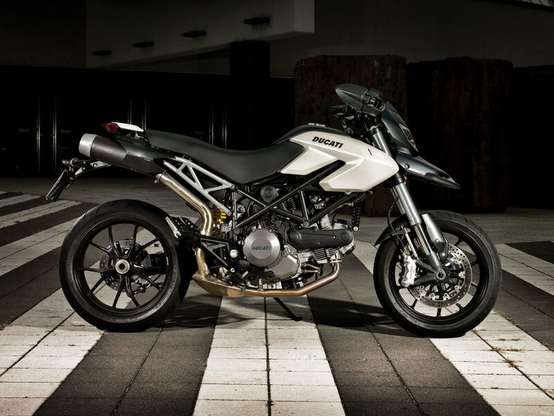 White Ducati motorcycle