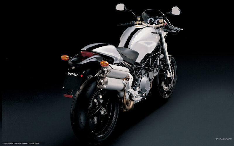 White Ducati Motorcycle — Black, Dramatic