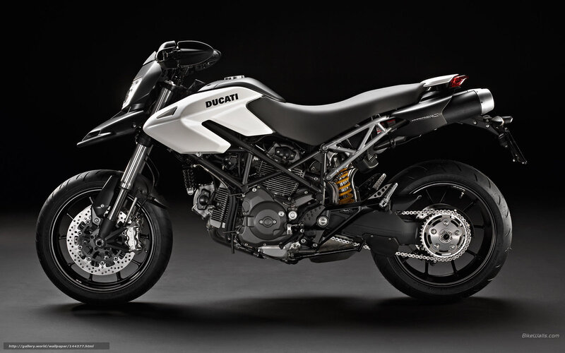 White Ducati Motorcycle — Black