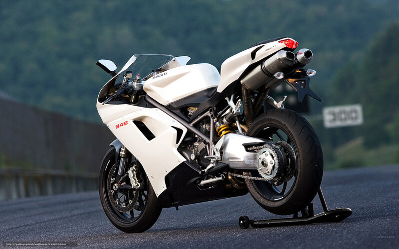 White Ducati Motorcycle — Calm, Afternoon