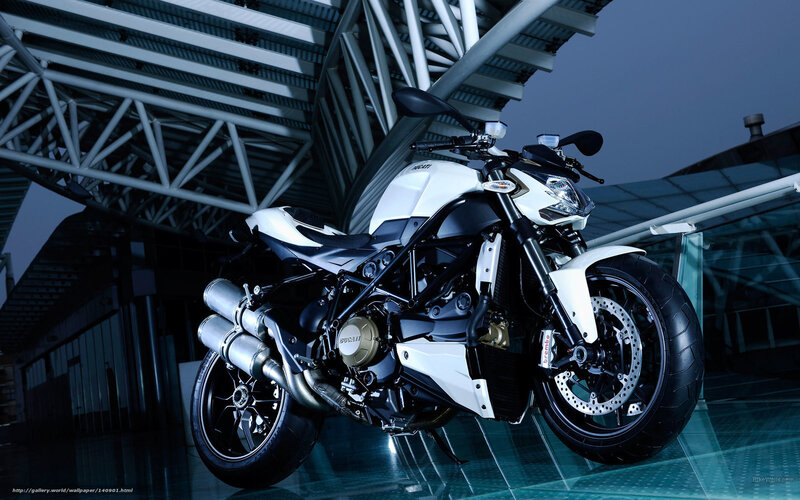 White Ducati motorcycle display