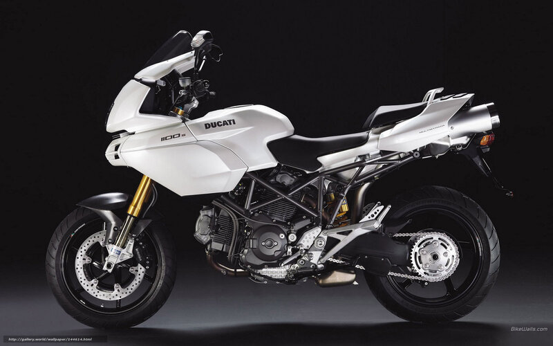 White Ducati Motorcycle — Dramatic, Photograph, Black Seat