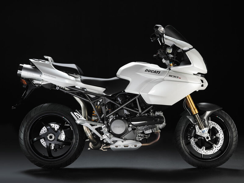 White Ducati Multistrada motorcycle