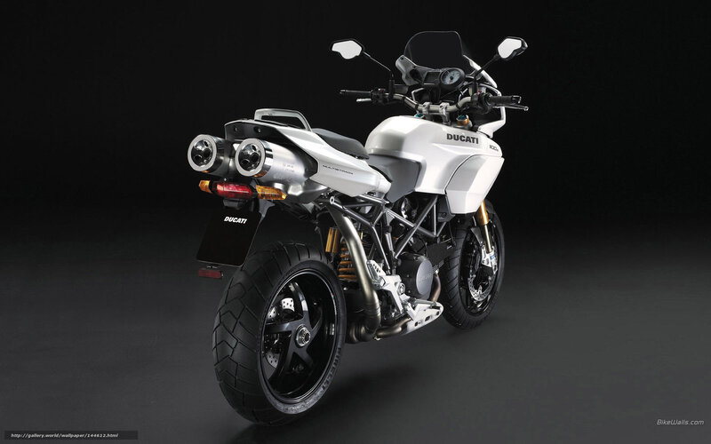 White Ducati Multistrada motorcycle
