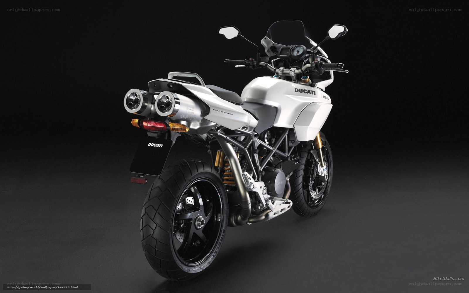 White Ducati Multistrada motorcycle