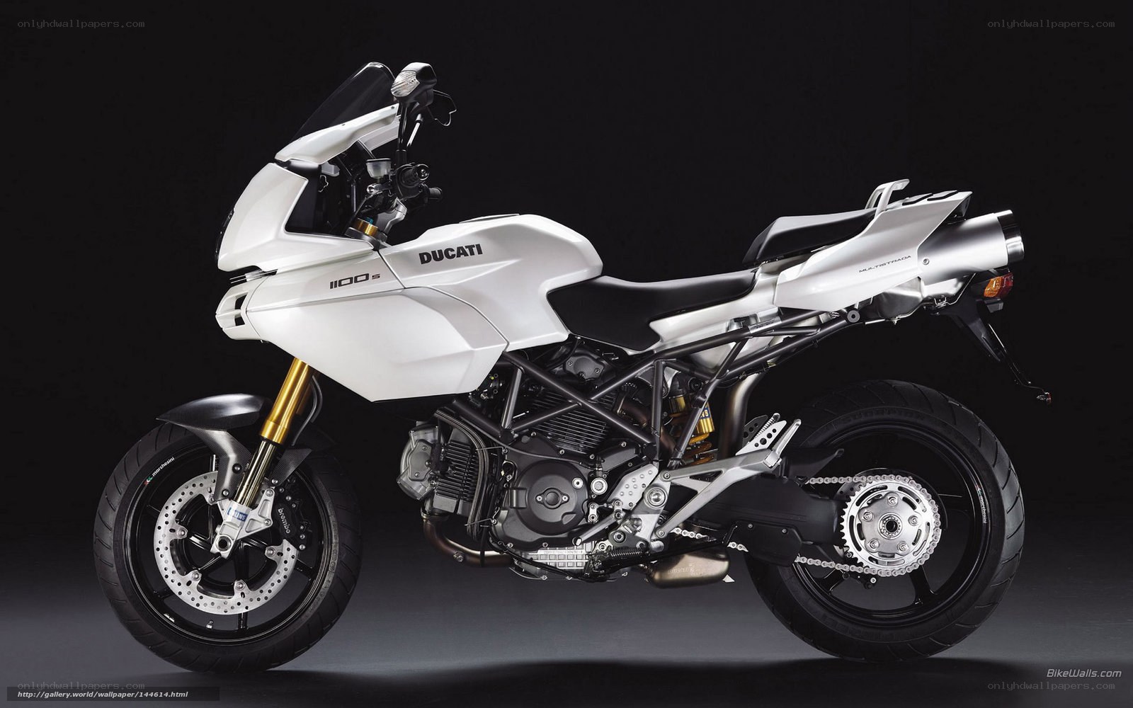 White Ducati Multistrada motorcycle