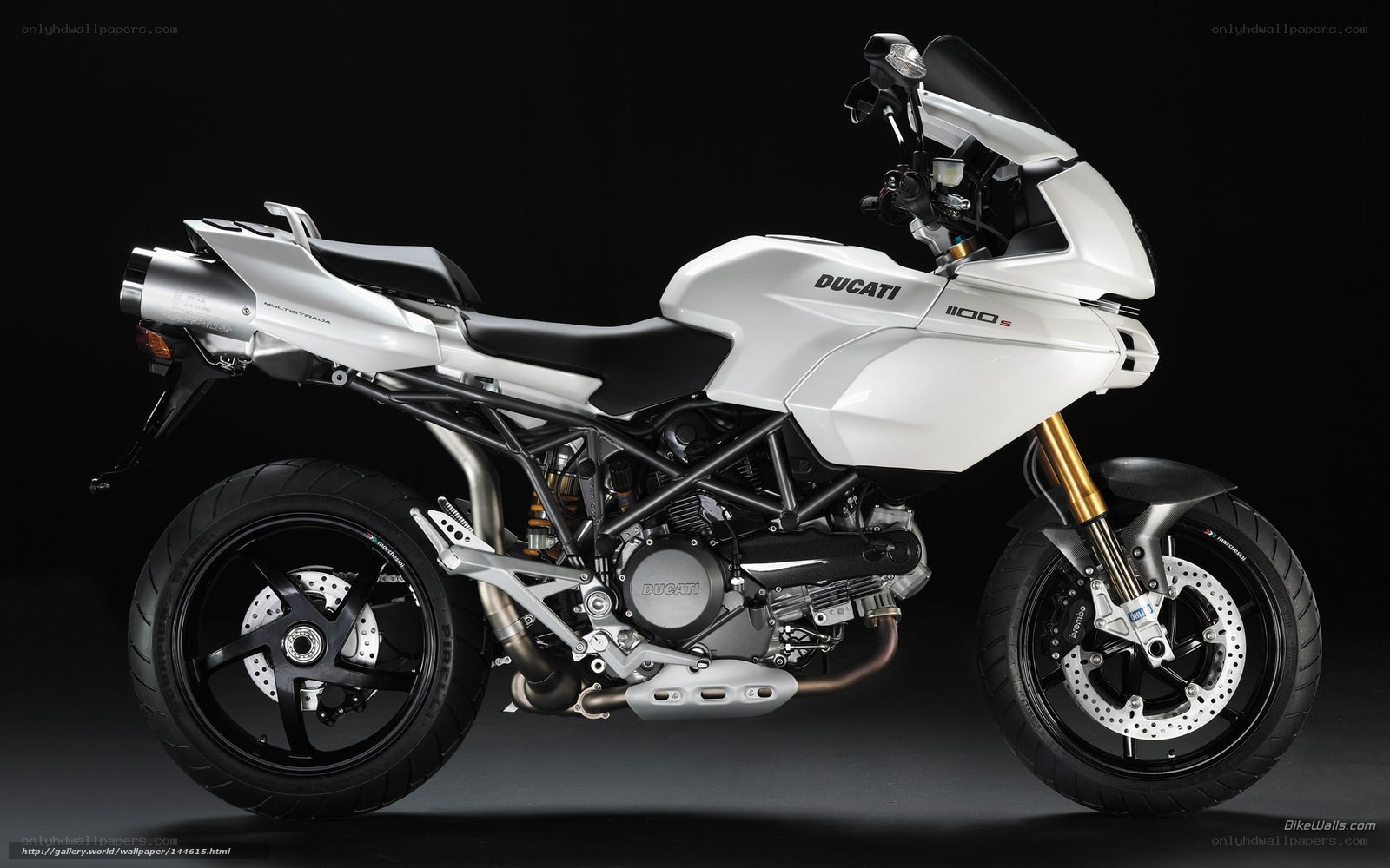 White Ducati Multistrada motorcycle