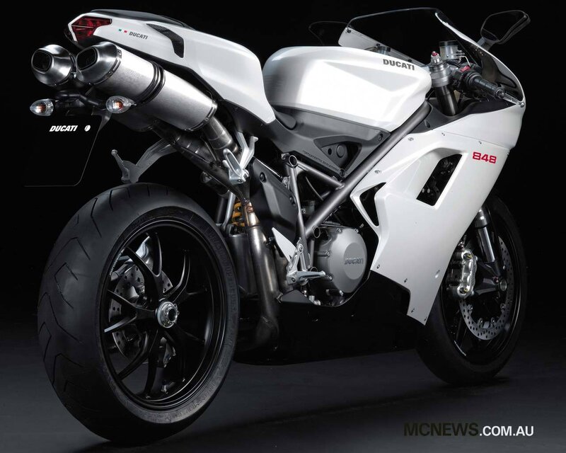 White Ducati sport motorcycle