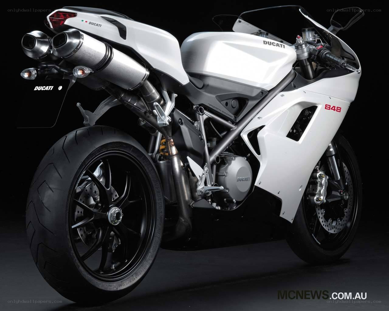 White Ducati sport motorcycle