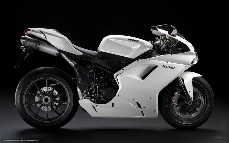 White Ducati Sportbike — Dramatic, Photograph