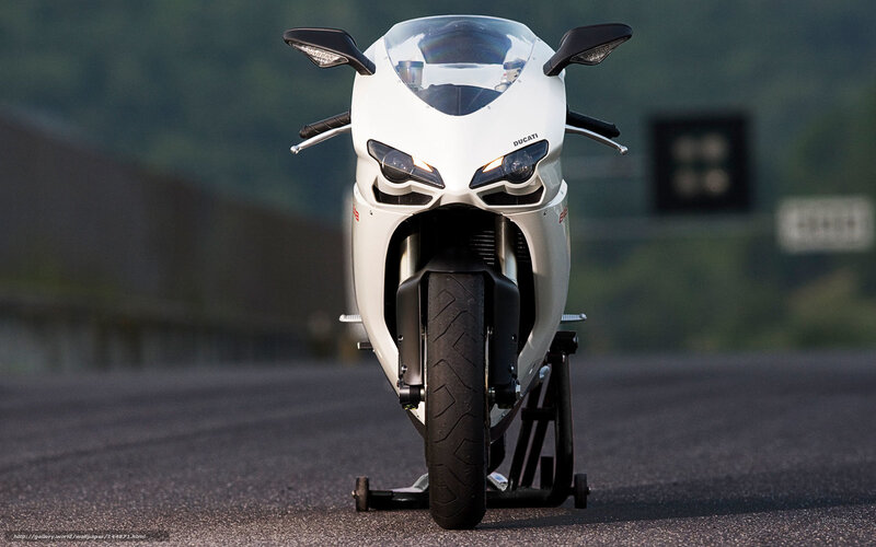White Ducati sportbike on track