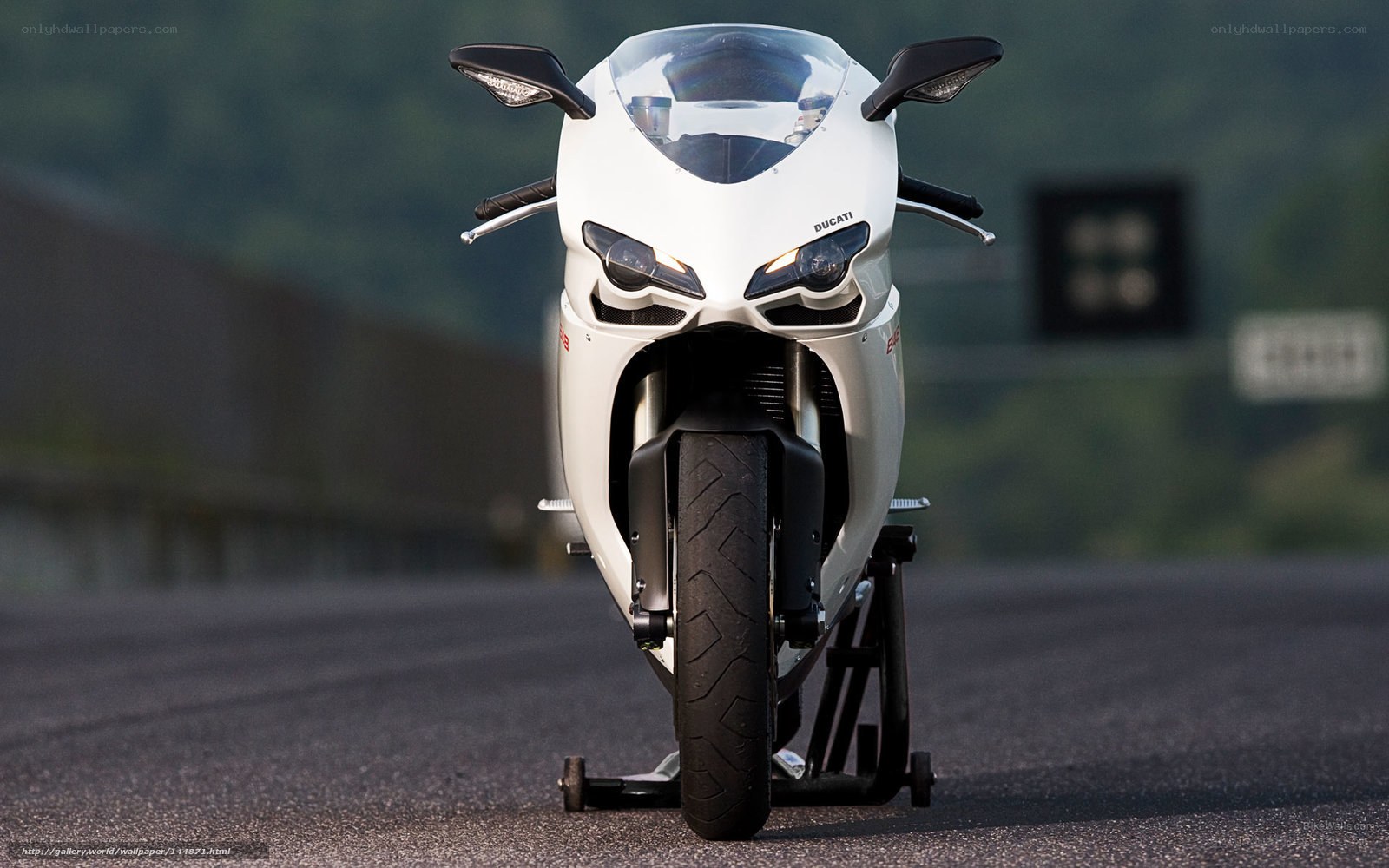 White Ducati sportbike on track