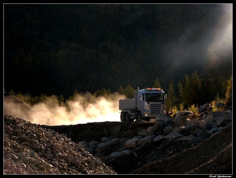 White Dump Truck