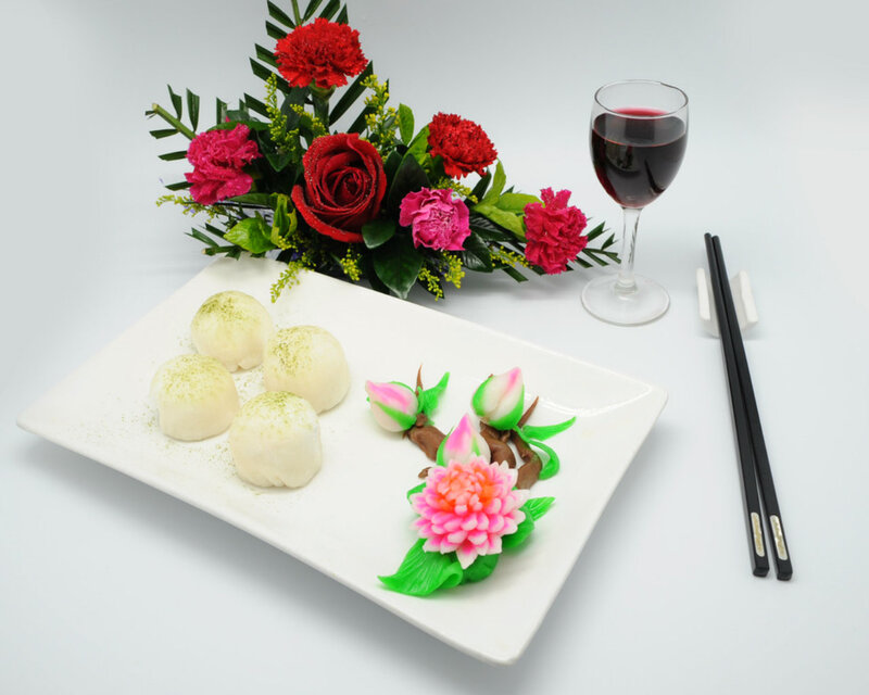 White Dumplings on Plate