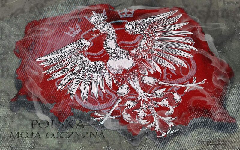 White Eagle on Red
