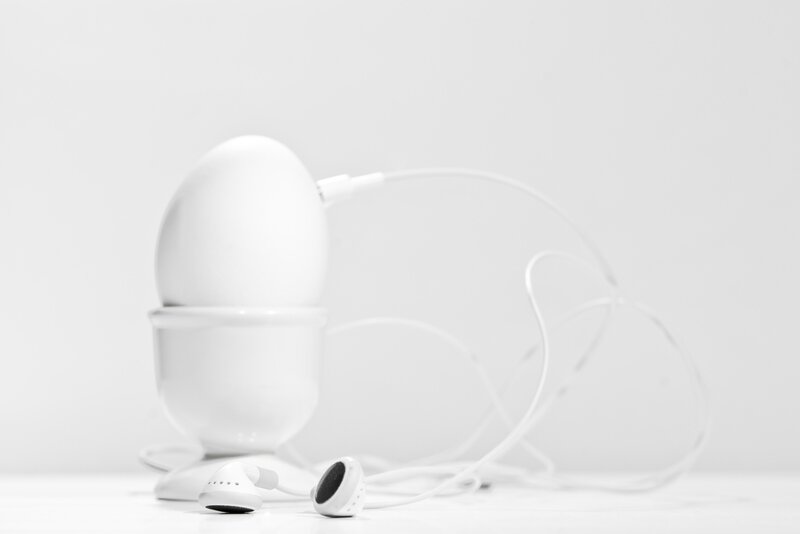 White Egg in Holder