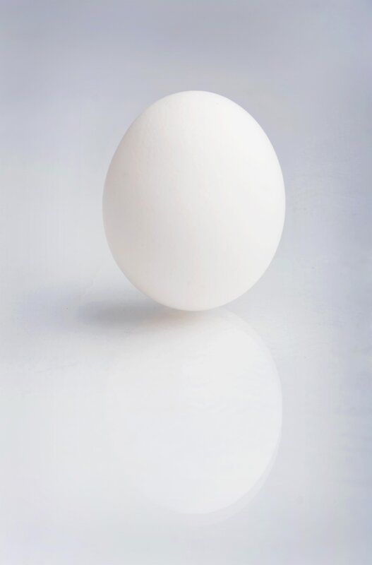 white egg on white surface