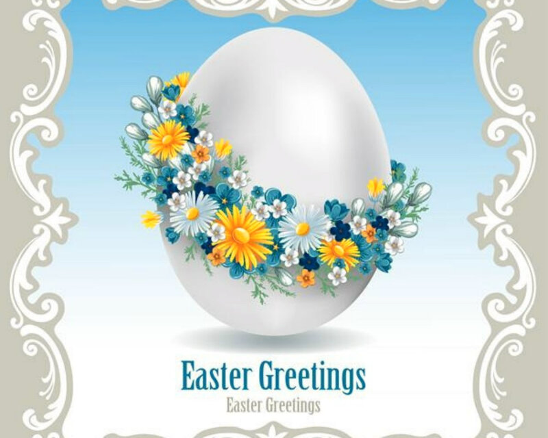 White Egg with Flowers
