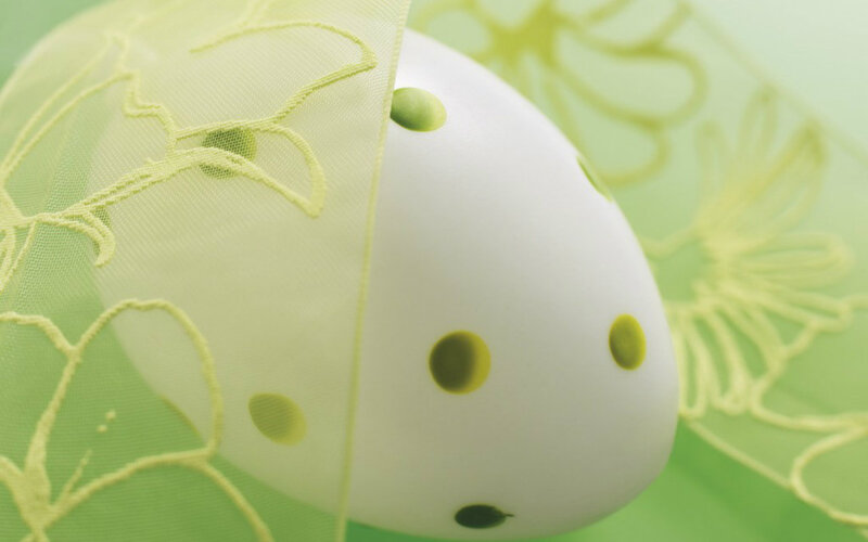 White Egg with Green Dots