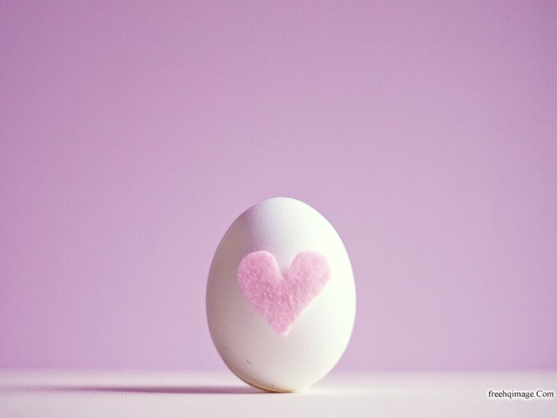 White Egg with Heart — Pink